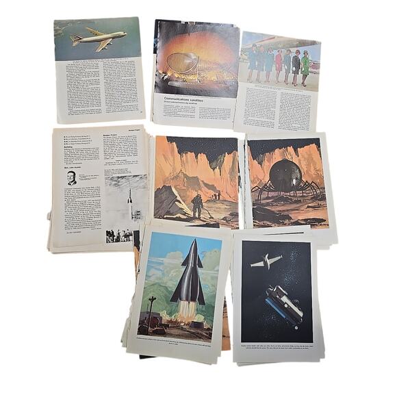 Junk Journaling/Scrapbooking Ephemera Supplies Space Aviation Themed 94 Pages - Picture 1 of 10